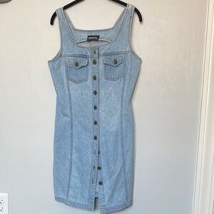 Denim Button-Down Mini Dress